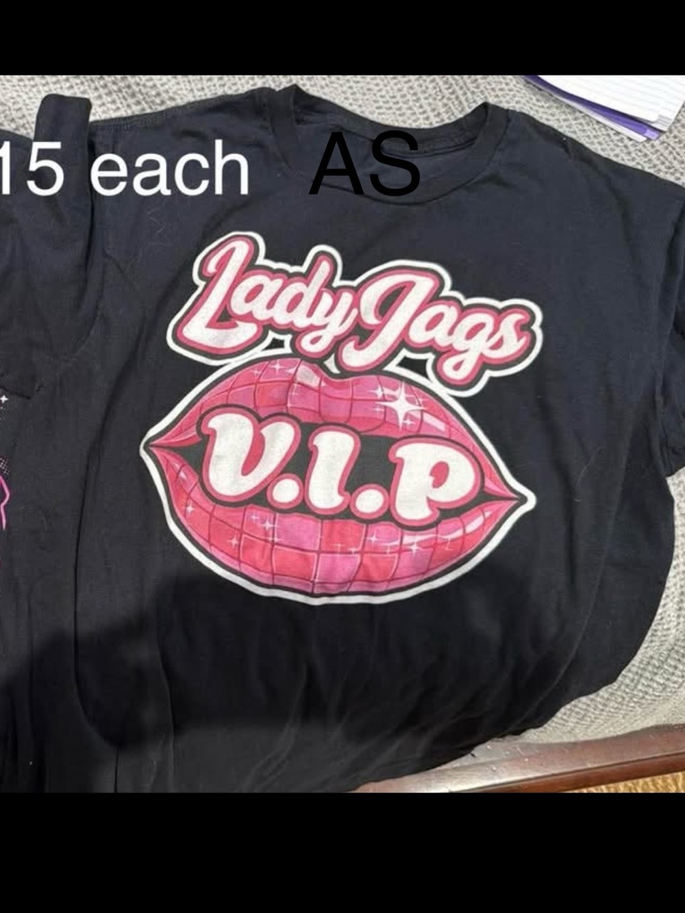 Lady Jags V.I.P. Graphic Tee - Black with Pink Lips AS